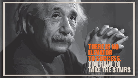Foto di Albert Einstein, Albert Einstein, citazione falsa, cervello, Sfondo HD HD wallpaper