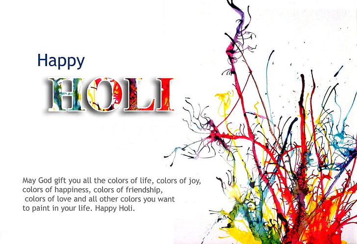 Happy Holi, papel de parede Happy Holi, festivais / festas, Holi, branco, festival, férias, fundo, HD papel de parede
