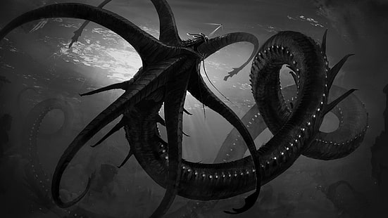 Fantasy, Sea Monster, Creature, Underwater, HD wallpaper HD wallpaper