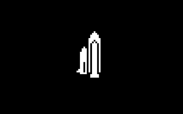 space shuttle, 8-bit, minimalism, HD wallpaper