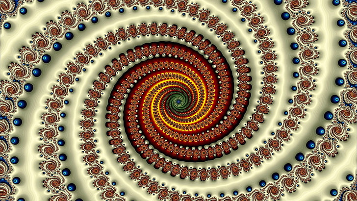 oeuvre d'illusion rouge, fractale, spirale, résumé, Fond d'écran HD