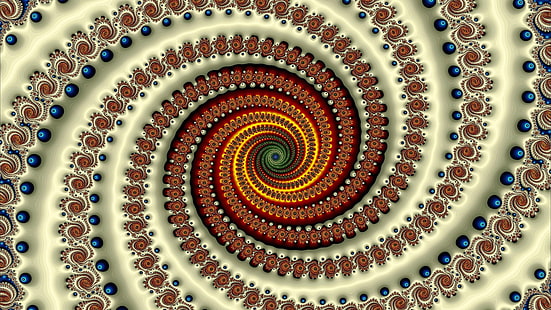 czerwona iluzja, fraktal, spirala, abstrakcja, Tapety HD HD wallpaper