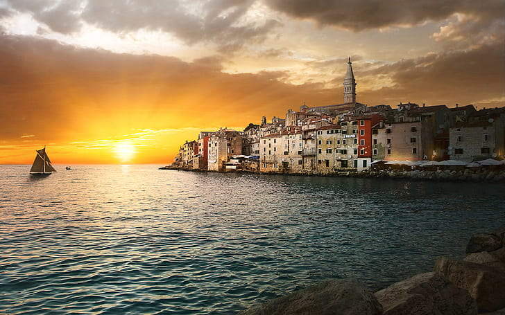 Rovinj An Old Town Puerto pesquero en la costa oeste de la península de Istria en la costa del mar Adriático Croacia Fondos de pantalla para el escritorio 3840 × 2400, Fondo de pantalla HD