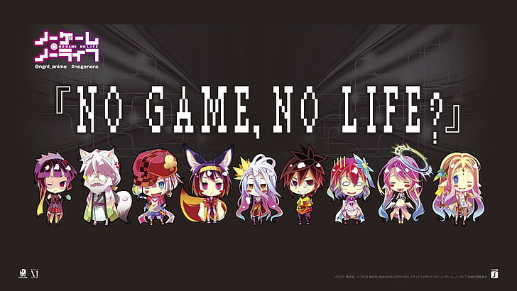 Anime, No Game No Life, Fiel Nirvalen, Izuna Hatsuse, Jibril (No Game No Life), Shiro (No Game No Life), Sora (No Game No Life), Stephanie Dola, Tet (No Game No Life), Sfondo HD