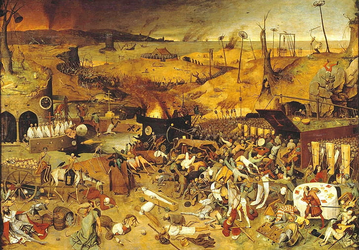 art classique, mort, Pieter Bruegel, médiéval, peinture, oeuvre d'art, squelette, Fond d'écran HD
