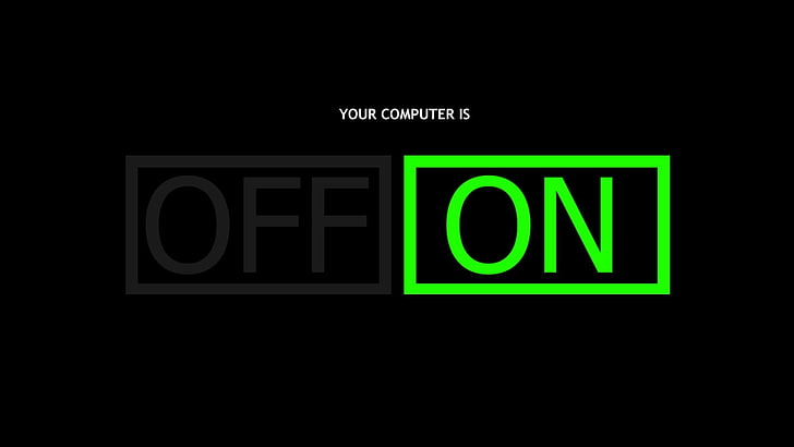 off on text overlay, humor, motivational, black background, minimalism, computer, HD wallpaper