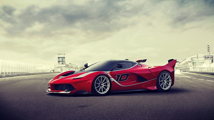 czerwono-czarny samochód sportowy, Ferrari LaFerrari, Ferrari FXX K, samochód, Ferrari, Tapety HD