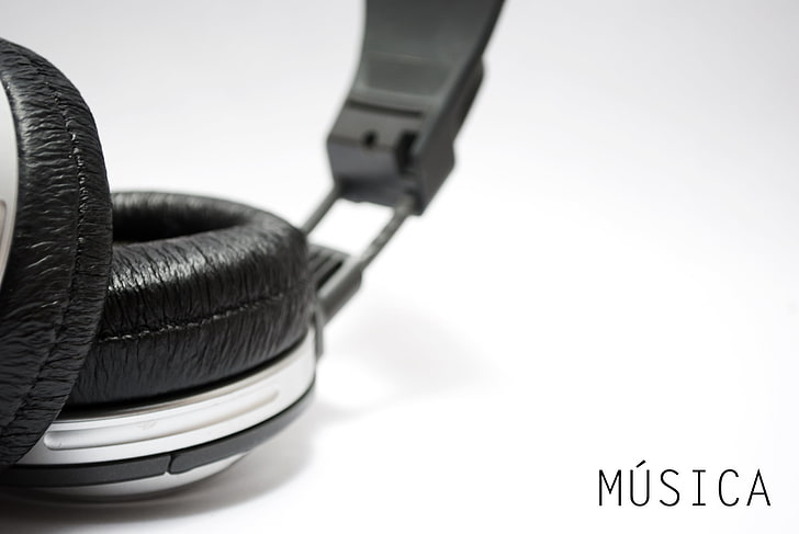 black and gray headphones, macro, music, headphones, 2557x1712, sony mdr xd100, HD wallpaper