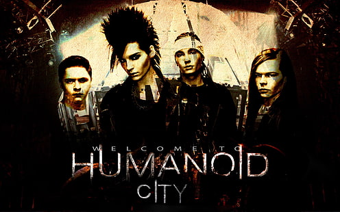 Välkommen till Humanoid City tapet, tokio hotel, band, medlemmar, omslag, fras, HD tapet HD wallpaper