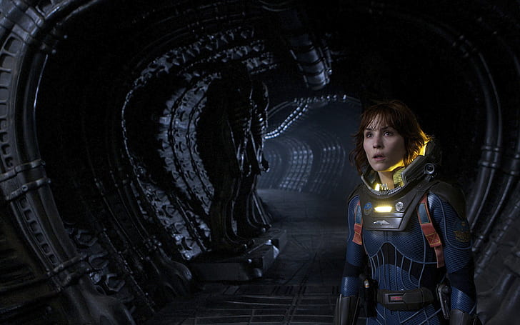 Prometheus Noomi Rapace Brunette Tunnel Corridor HD, hollywood movie poster, movies, brunette, tunnel, prometheus, corridor, rapace, noomi, HD wallpaper