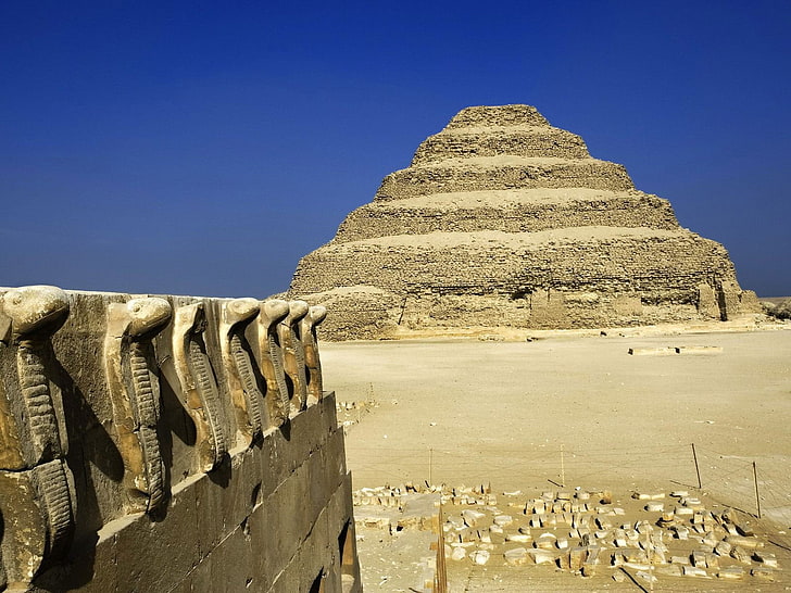 bingkai kayu coklat dengan papan kayu coklat, arsitektur, kota, Mesir, piramida, Wallpaper HD