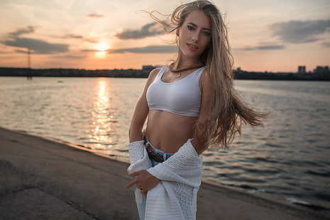 women outdoors, Dmitry Shulgin, women, model, blonde, HD wallpaper HD wallpaper