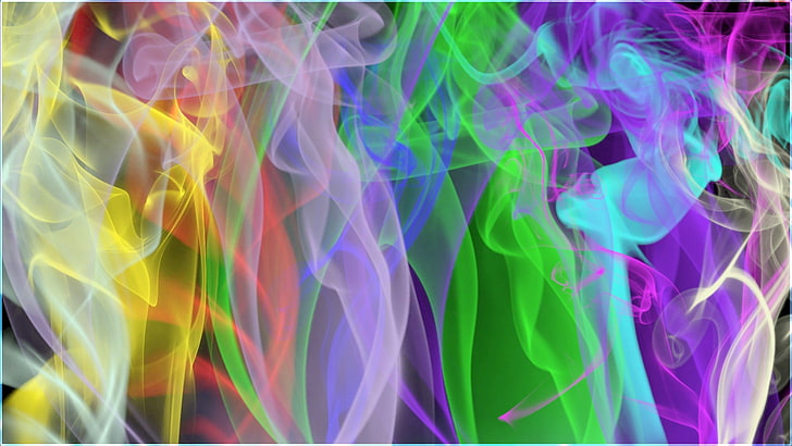 multicolored graphics, light, fog, smoke, color, HD wallpaper