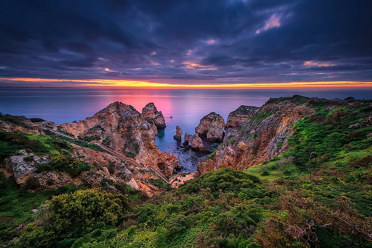 Küste, Portugal, Algarve, Ponta da Piedade, Lagos, HD-Hintergrundbild