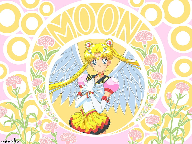 Sailor Moon, sailor moon, tsukino usagi, girl, wings, pose, HD wallpaper