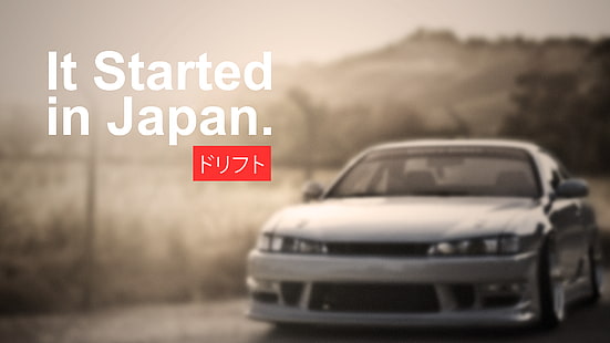 drift, import, tuning, Japanese cars, racing, JDM, modified, It Started in Japan, vehicle, Nissan, Tuner Car, Japan, Drifting, car, Silvia S14, Silvia, HD wallpaper HD wallpaper
