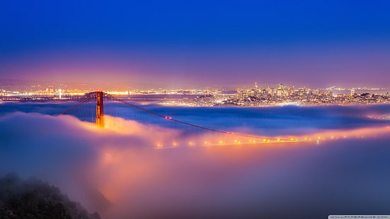 橋、都市、サンフランシスコ、ゴールデンゲートブリッジ、 HDデスクトップの壁紙 HD wallpaper