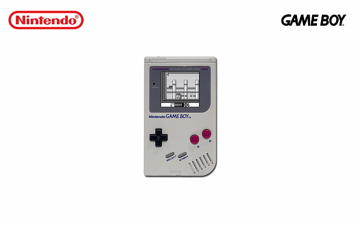 weißer und grauer Nintendo Game Boy, GameBoy, Konsolen, Videospiele, Nintendo, einfacher Hintergrund, HD-Hintergrundbild