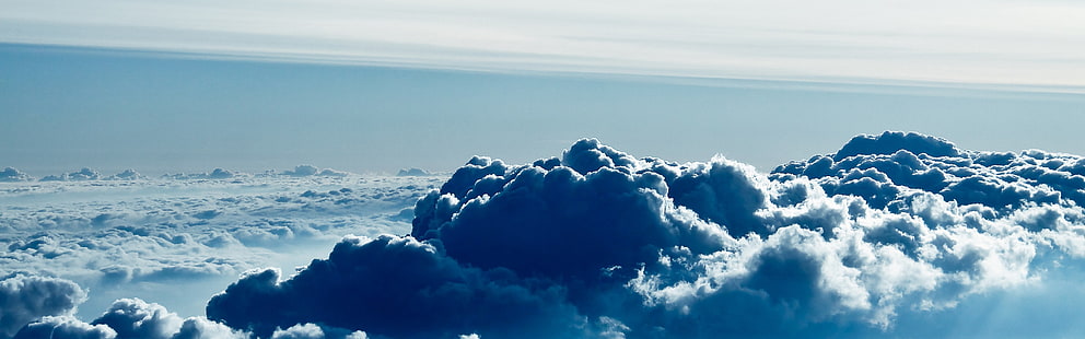 nimbus clouds, clouds, nature, sky, dual monitors, multiple display, HD wallpaper HD wallpaper