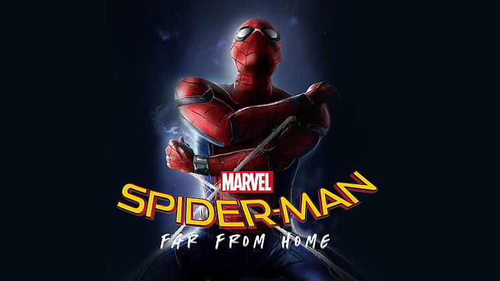 Spider-Man weit weg von zu Hause, Tom Holland, Spider-Man, Nick Fury, digitale Kunst, HD-Hintergrundbild