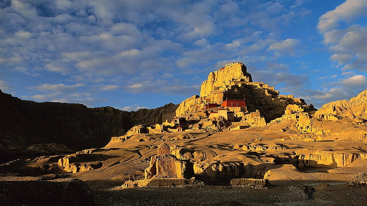 ruin, guge, ruins, zanda, ngari, tibet, china, asia, ancient history, history, ancient, HD wallpaper