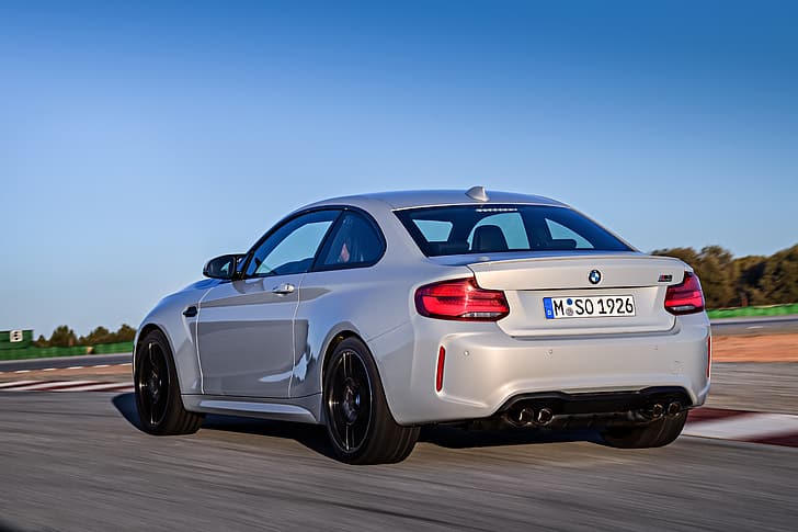 movement, coupe, track, BMW, rear view, 2018, F87, M2, M2 Competition, HD wallpaper