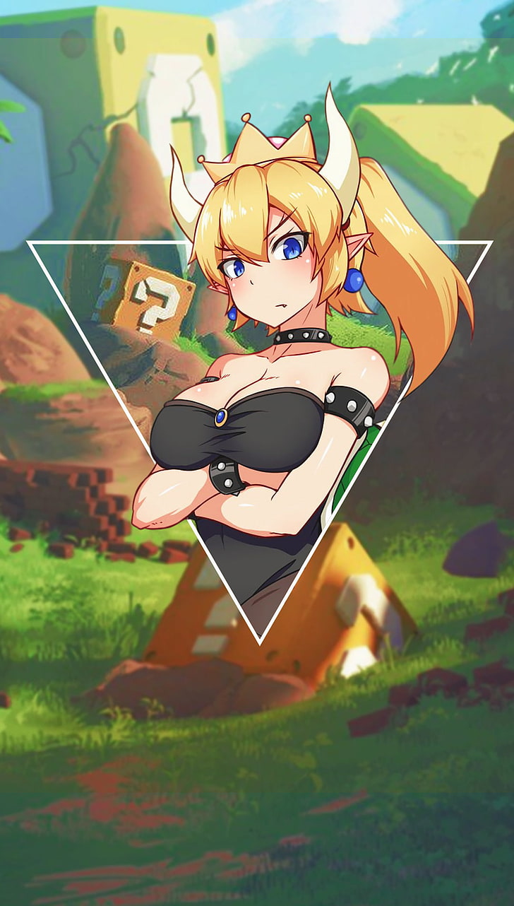 anime girls, anime, picture-in-picture, Bowsette, HD wallpaper