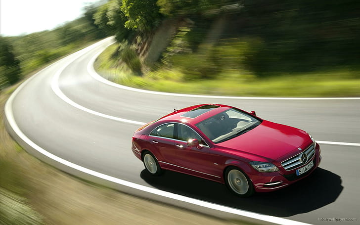 2012 Mercedes Benz CLS550 2, красный мерседес бенц седан, мерседес, бенц, 2012, cls550, автомобили, мерседес бенц, HD обои