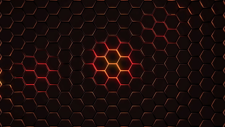 graue und schwarze Illustration, Zusammenfassung, Geometrie, Hexagon, HD-Hintergrundbild