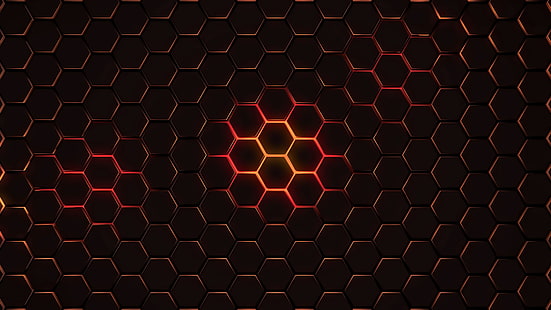 grey and black illustration, abstract, geometry, hexagon, HD wallpaper HD wallpaper