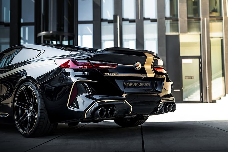 black, tuning, coupe, BMW, the rear part, Manhart, 2020, BMW M8, 4.4 L., two-door, V8 Biturbo, M8, M8 Competition Coupe, M8 Coupe, F92, M8 Competition, MH8 800, 823 HP, HD wallpaper