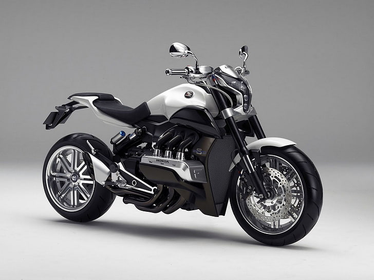 Honda Evo 6 Concept, черен спортен мотор, мотоциклети, Honda, 2012, концептуален мотор, HD тапет