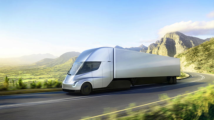 Time lapse photography of silver freight truck concept running on curvy road  surrounded by green mountains during daytime, HD wallpaper | Wallpaperbetter
