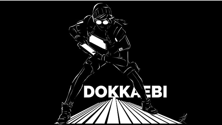 Retrato de Dokkaebi, Rainbow Six: Siege, monocromo, Tom Clancy's Rainbow Six, Fondo de pantalla HD