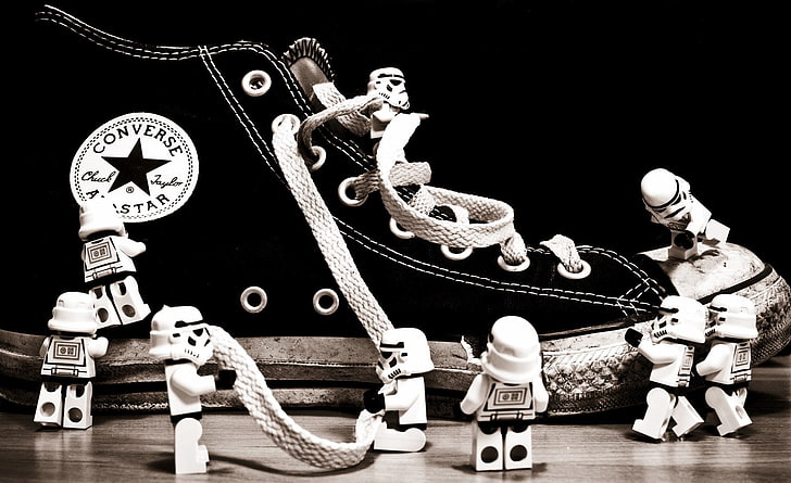 StormTrooper Converse, sepatu Converse All Star putih, Lucu, Film / Star Wars, stormtrooper, converse, stormtroopers, lego star wars, lego stormtrooper, stormtroopers kekaisaran, lego stormtroopers, sepatu converse, Wallpaper HD