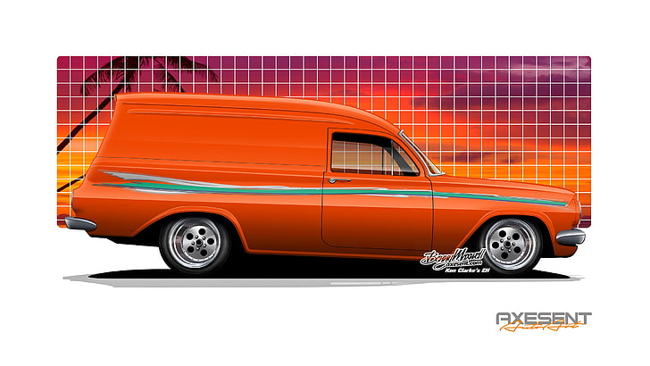 Axesent Creations, Holden EH, Panel Van, render, muscle car, Holden, mobil Australia, Wallpaper HD