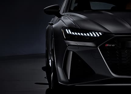 Audi, решетка, универсал, RS 6, 2020, 2019, темно-серый, V8 Twin-Turbo, RS6 Avant, светодиодные лазерные фонари, HD обои HD wallpaper