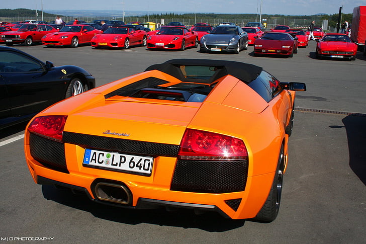 Autos, Coupé, Lamborghini, Murcielago, Orange, Roadster, Supersportwagen, HD-Hintergrundbild