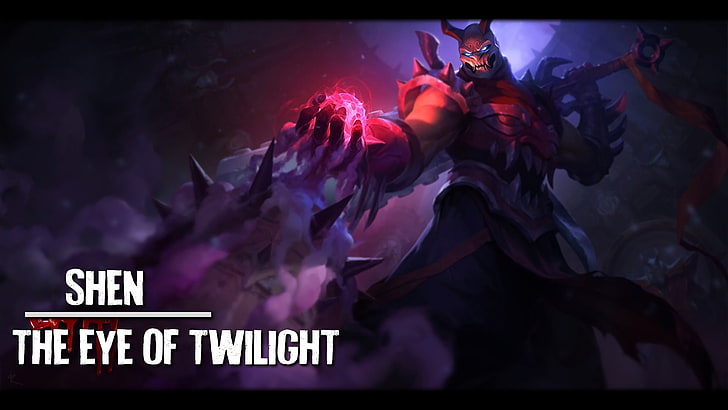 Shen The Eye of Twilight League of Legends illustration with text overlay, Shen, Shen (League of Legends), League of Legends, The Eye of twilight, HD wallpaper