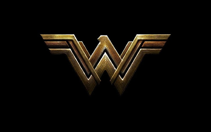 Logo Wonder Woman, Film, Wonder Woman, Noir, Logo, Super-héros, Fond d'écran HD