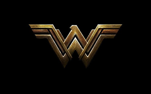 Logo di Wonder Woman, film, Wonder Woman, nero, logo, supereroe, Sfondo HD HD wallpaper