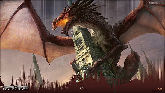 Game, Magic: The Gathering, Dragon, Gatecrash (Magic: The Gathering), Hellkite Tyrant, HD tapet HD wallpaper