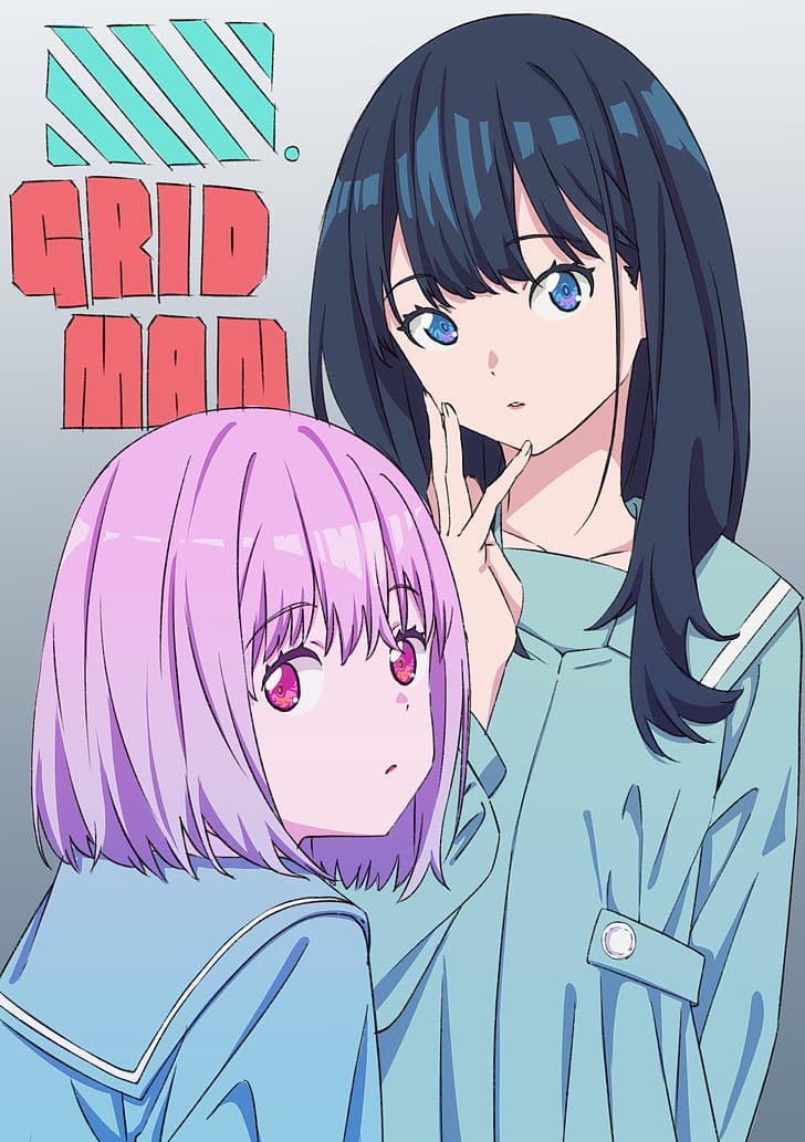 anime, anime girls, SSSS.GRIDMAN, Takarada Rikka, Shinjou Akane, HD wallpaper