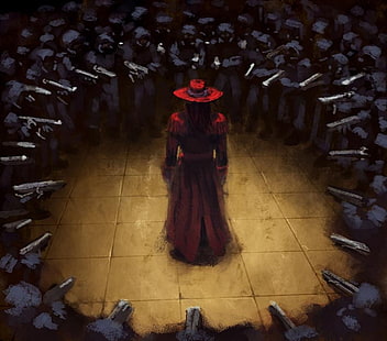 mężczyzna w czerwonym garniturze, Alucard, Hellsing, Tapety HD HD wallpaper