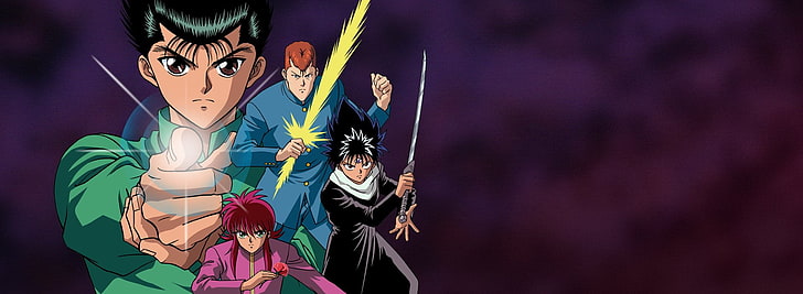 Anime, Yu Yu Hakusho, Hiei (Yu Yu Hakusho), Kazuma Kuwabara, Kurama (Yu Yu Hakusho), Yusuke Urameshi, HD-Hintergrundbild
