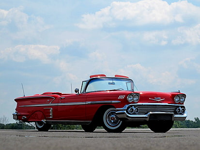 1958 Chevy Bel Air, Chevrolet, Cabrio, Vintage, Chevy, Klasik, 1958, Antika, Arabalar, HD masaüstü duvar kağıdı HD wallpaper