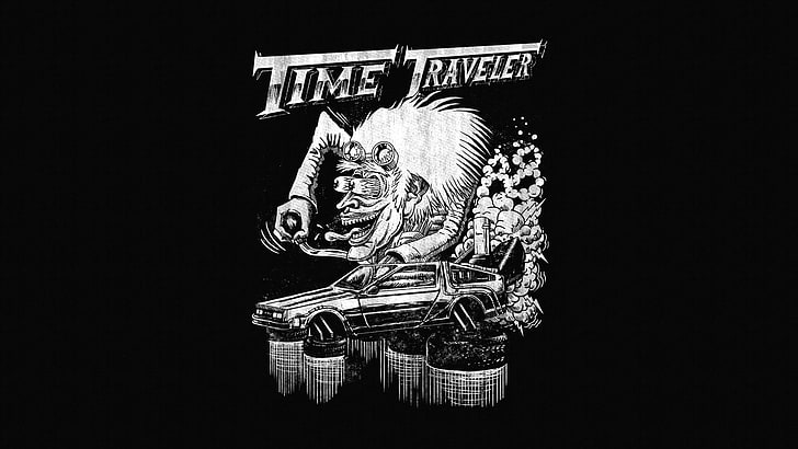 Time Traveler logo, DeLorean, Back to the Future, HD wallpaper