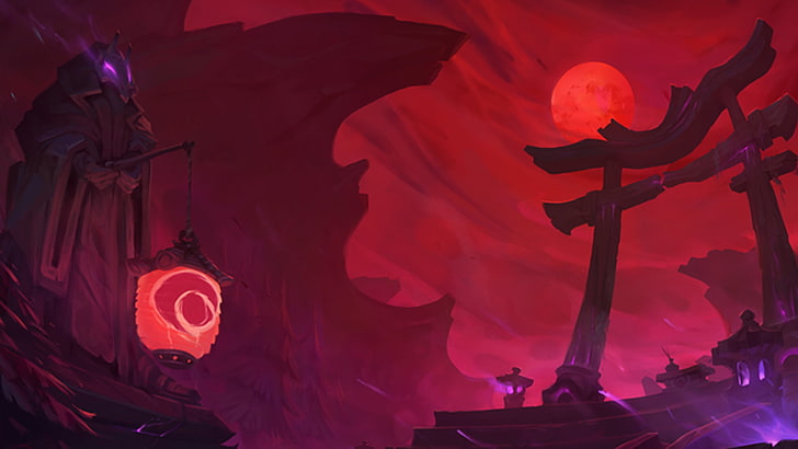 tori gate-målning, Summoner's Rift, Blood Moon (legend av legender), HD tapet