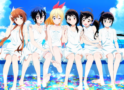 Anime, Nisekoi, Chitoge Kirisaki, Haru Onodera, Kosaki Onodera, Marika Tachibana, Ruri Miyamoto, Seishirou Tsugumi, Sfondo HD HD wallpaper