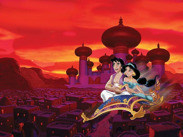 Aladdin, Disney Aladdin and Jasmine tapety, kreskówki, kreskówki, Tapety HD